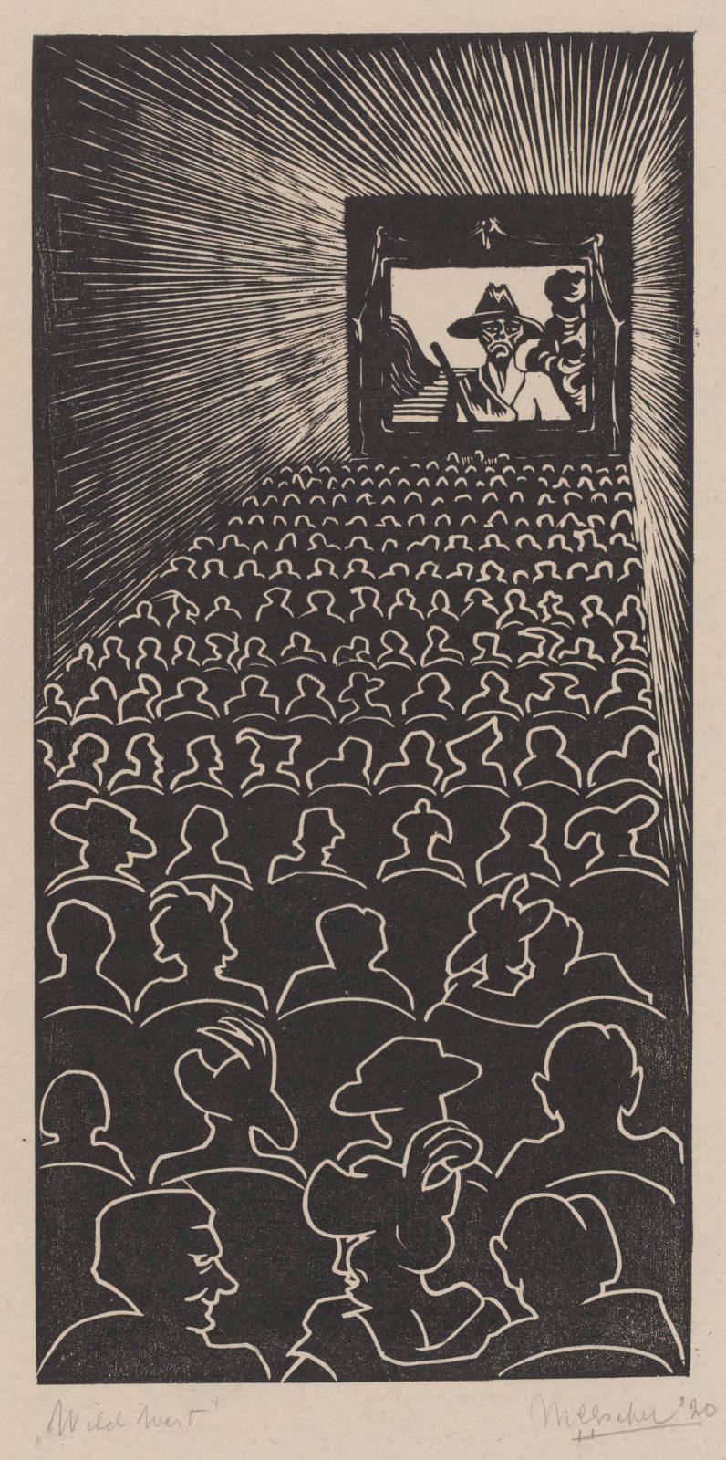 M.C. Escher, Wilde Westen, houtsnede, 1920