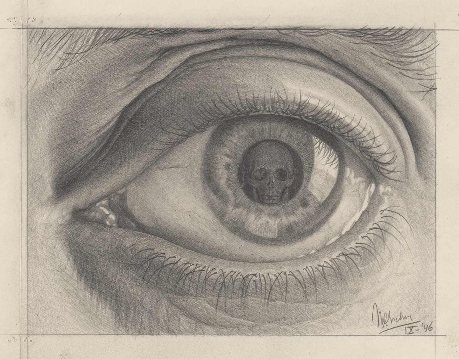 M.C. Escher, studie voor Oog, potlood op papier, september 1946