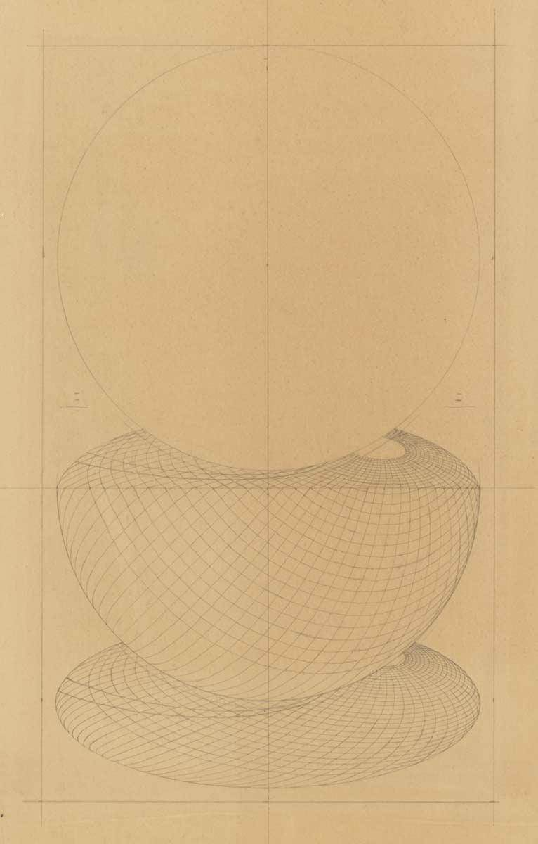 M.C. Escher, study for Three Spheres I, pencil on paper, September 1945