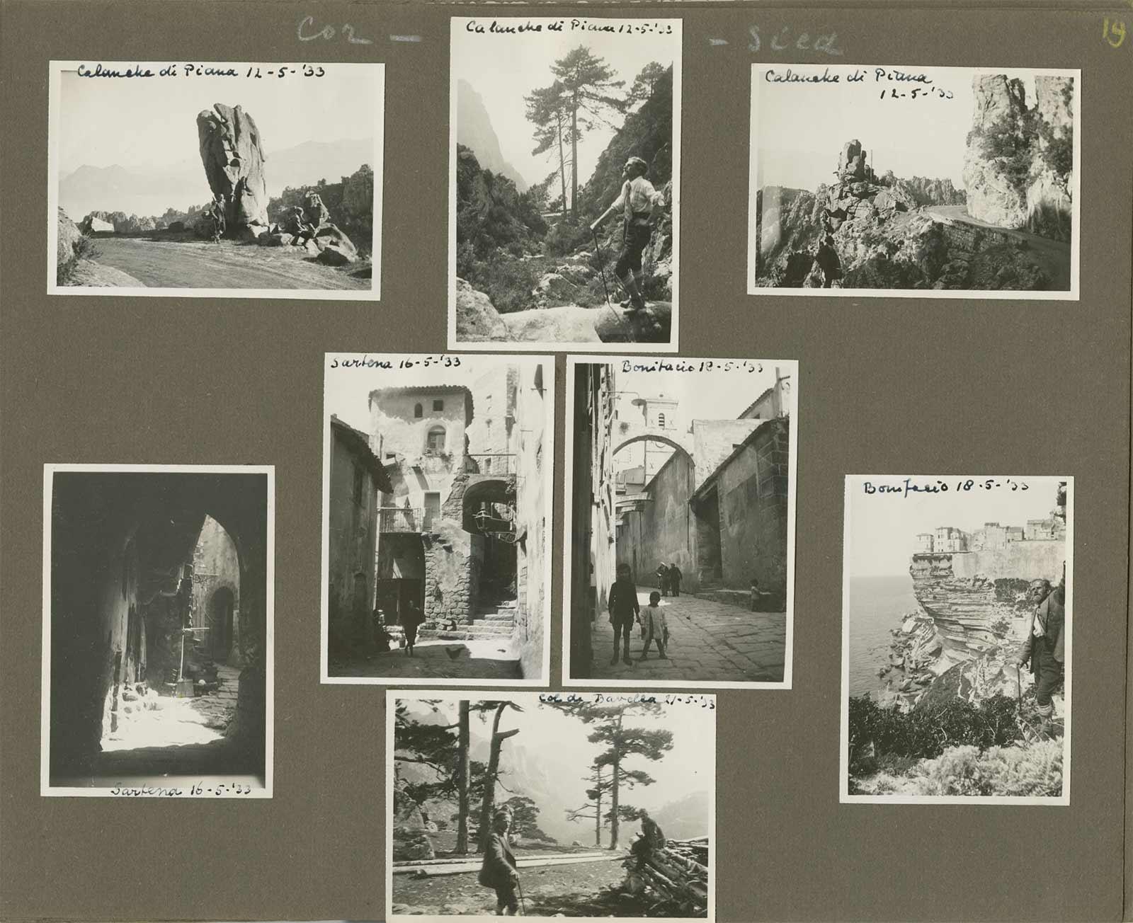 The three top photos were made at the Calanches, 12 May 1933