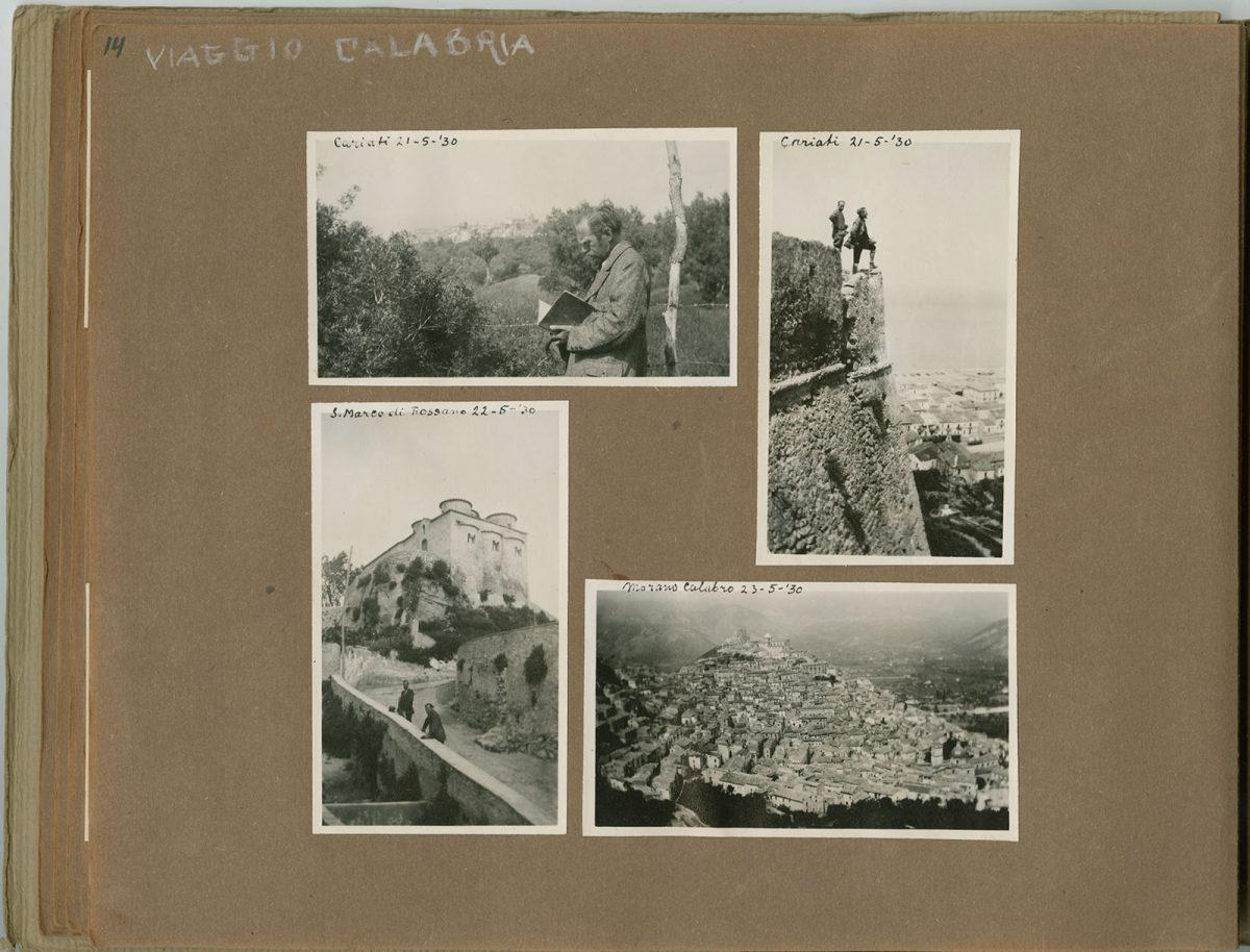 Een van de pagina's uit het fotoalbum Viaggio in Calabria, mei 1930