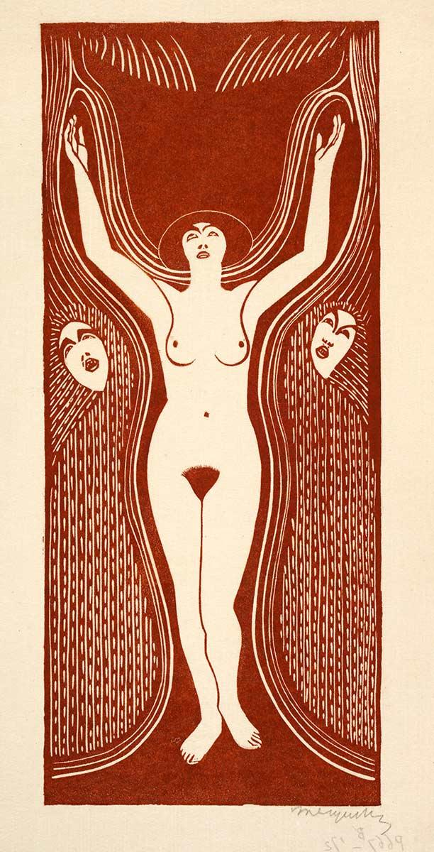 Samuel Jessurun de Mesquita, Extase, houtsnede, 1922. Collectie Kunstmuseum Den Haag