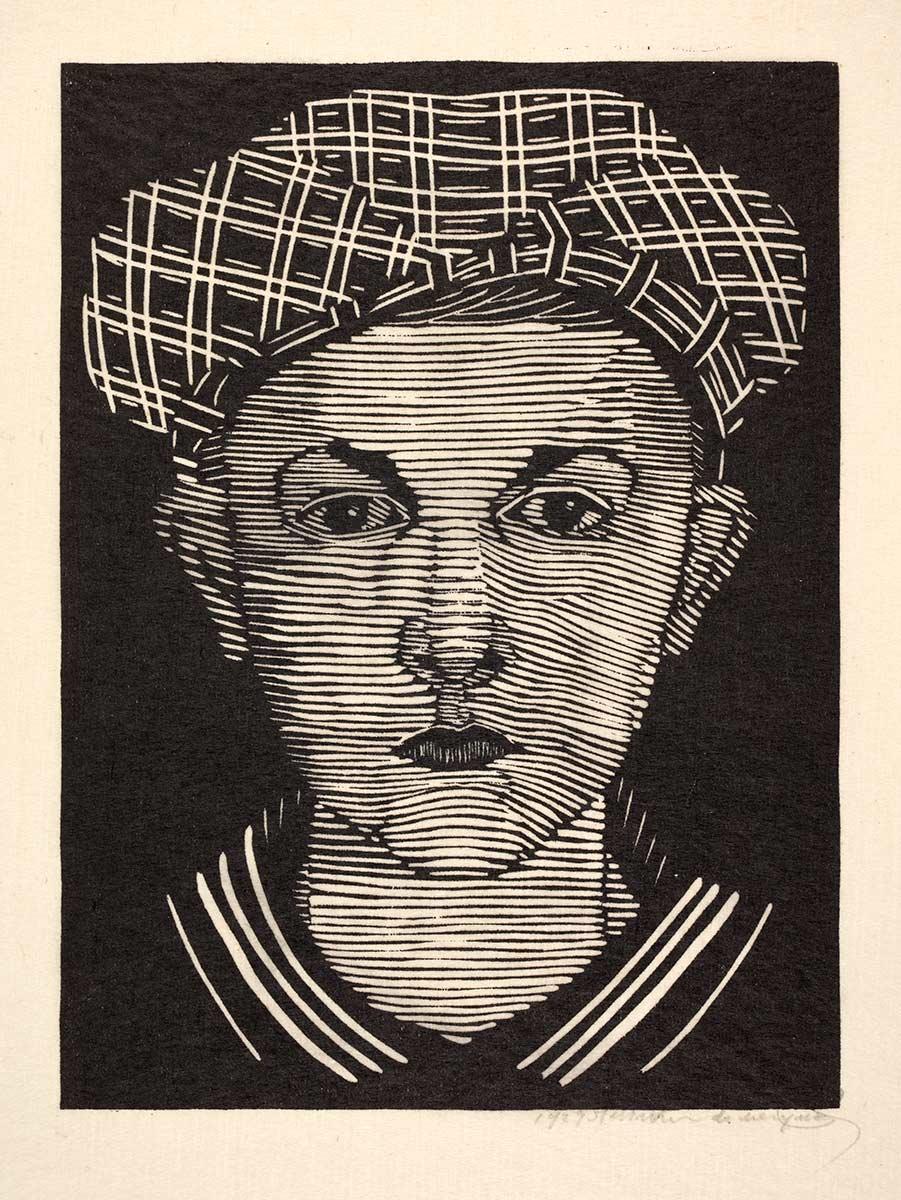 Samuel Jessurun de Mesquita, Jongenskopje (Jantje Scherpenzeel), houtsnede, 1927. Collectie Kunstmuseum Den Haag