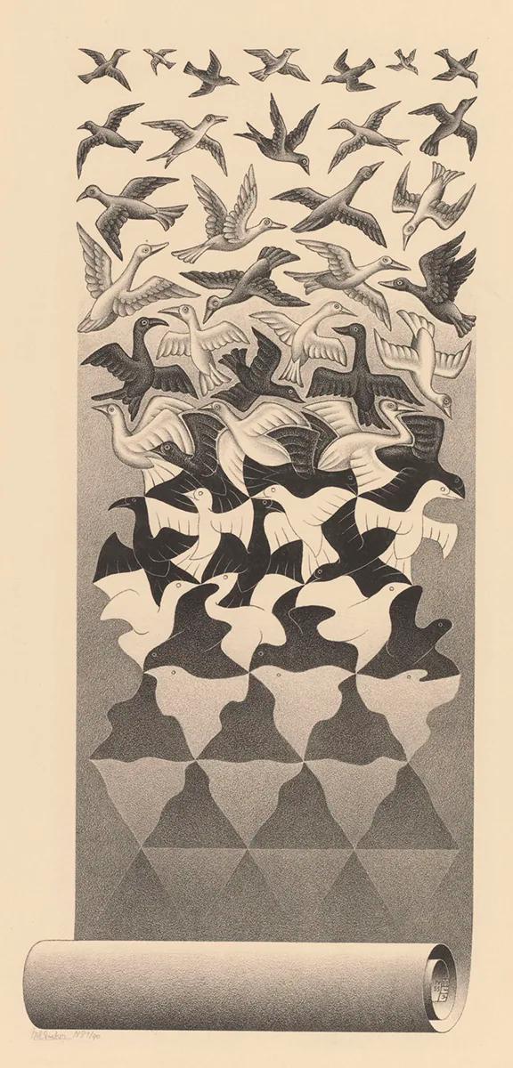 M.C. Escher, Bevrijding, litho, april 1955