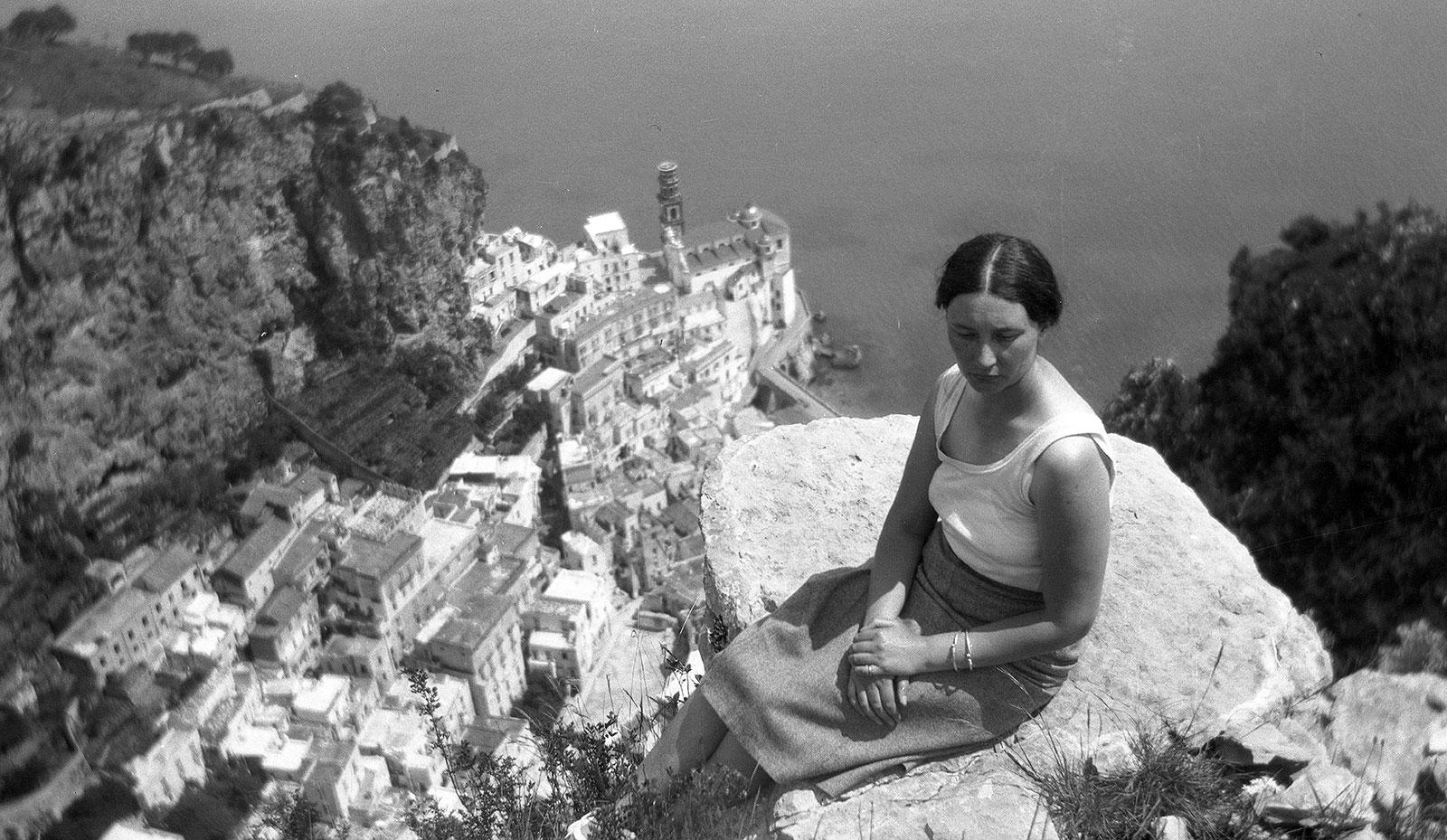 Escher's wife Jetta with a view on Atrani, May 1931