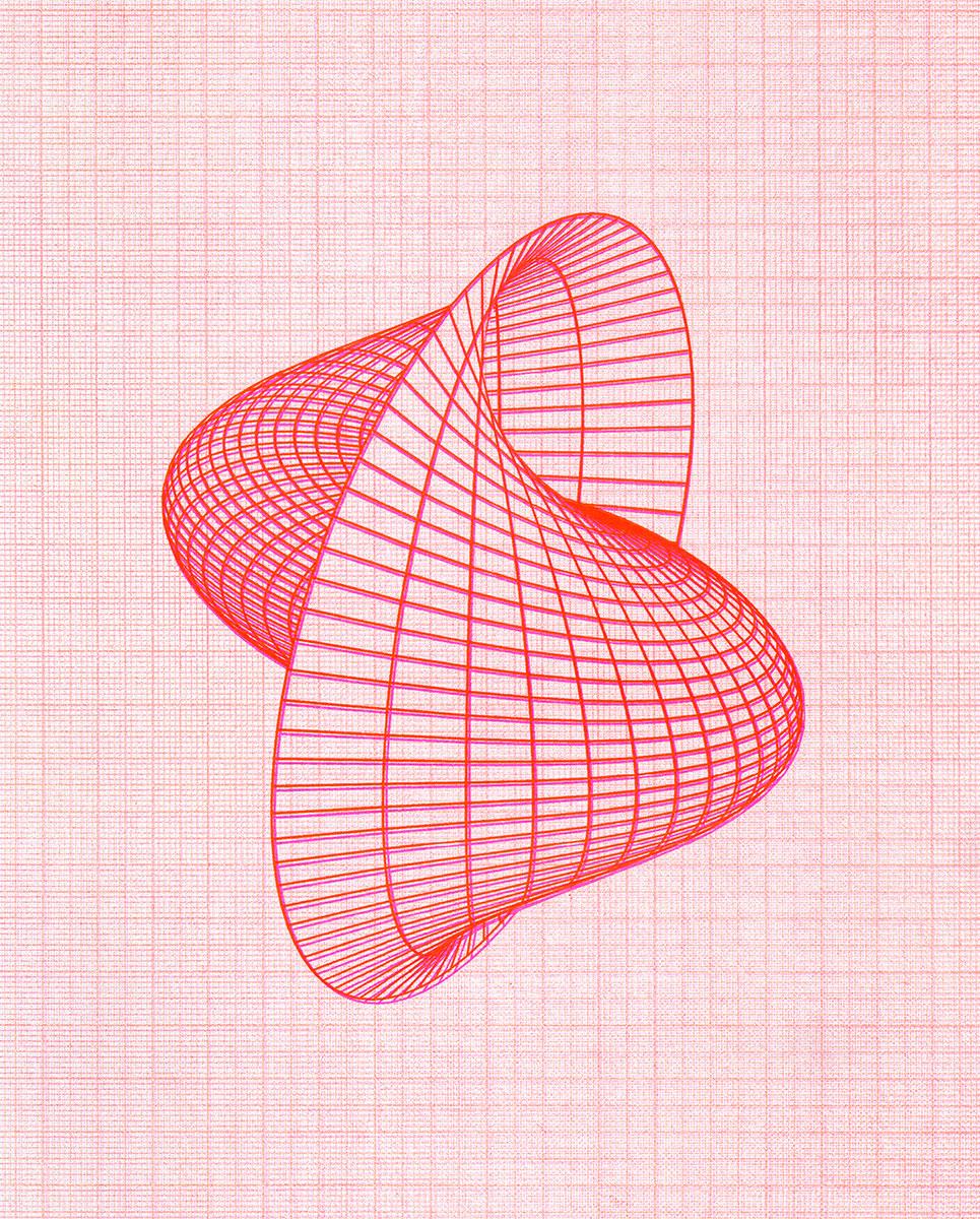Maura Biava, Form Informed, Cartesian Transformation of René Descartes and Littus Curve of Roger Cotes, risoprint, 2016. Met dank aan Galerie Caroline O'Breen