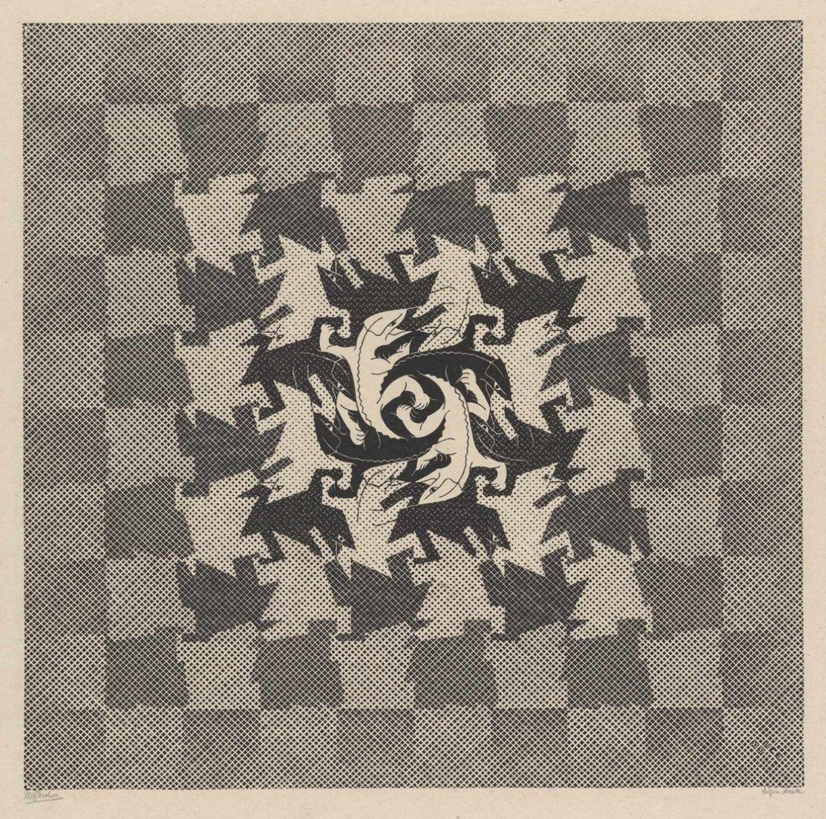 M.C. Escher, Ontwikkeling I, houtsnede, november 1937