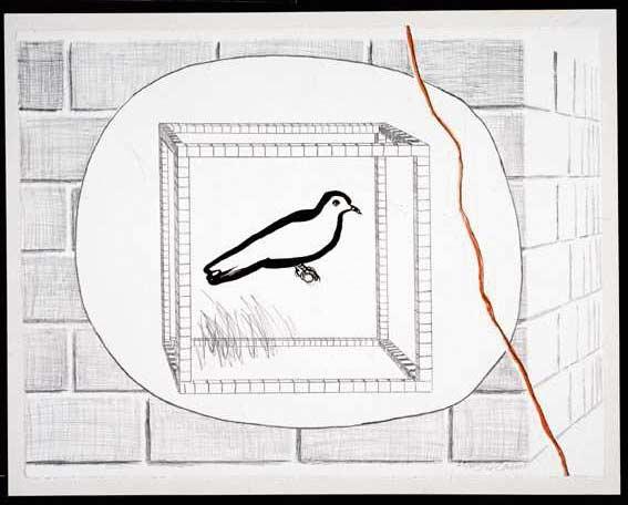 Roger Raveel, Duif, lithografie, jaartal onbekend