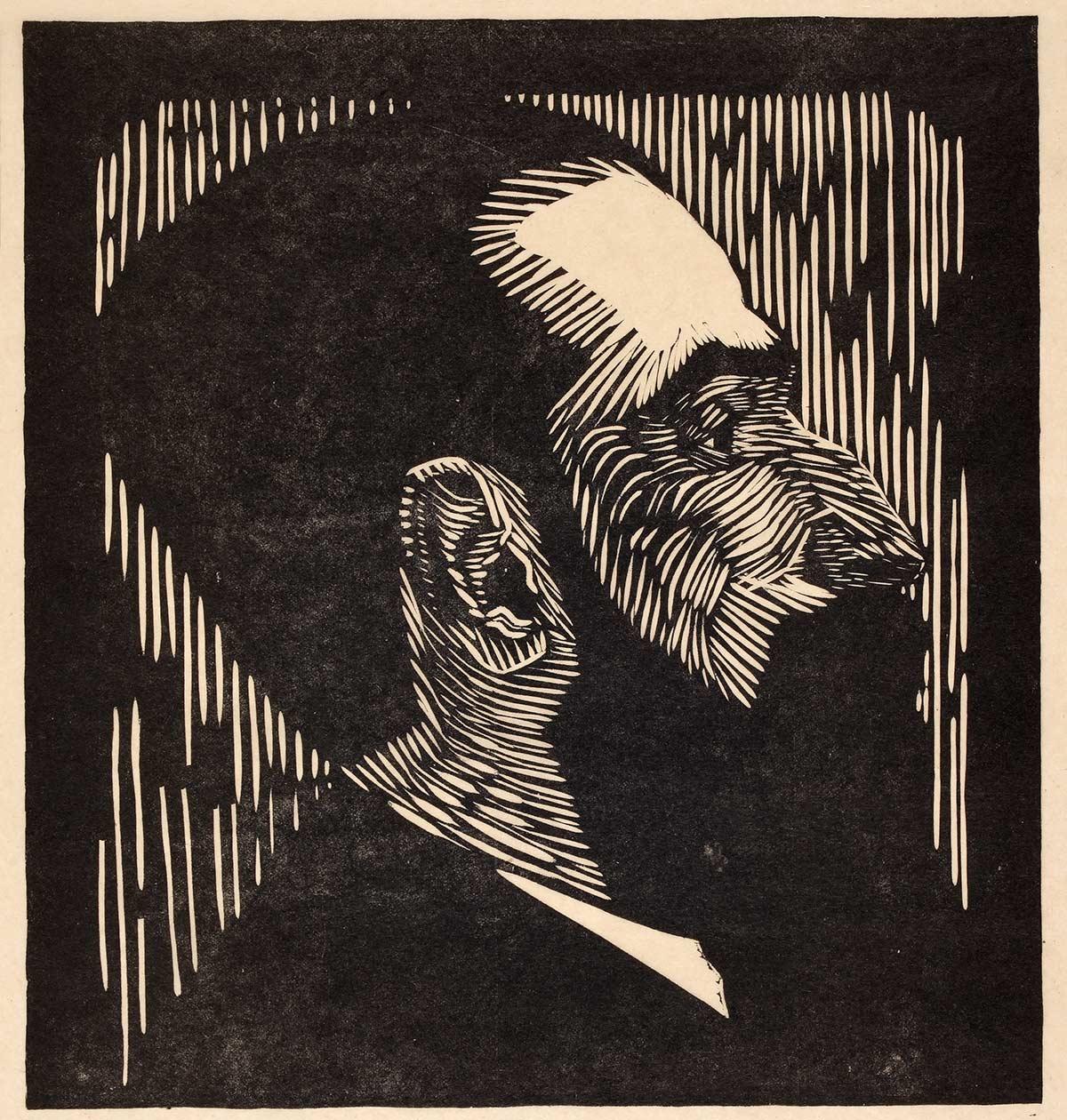 Samuel Jessurun de Mesquita, Portrait of Piet Vorkink, woodcut, 1919. Kunstmuseum Den Haag