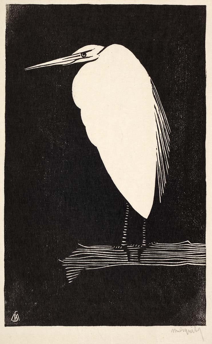 Samuel Jessurun de Mesquita, Reiger (klein), houtsnede, ca. 1912