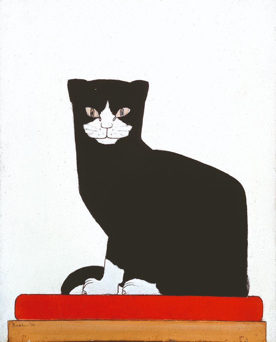 Bart van der Leck, De kat, caseïneverf op cementplaat, 1914. Collectie Kröller-Müller Museum