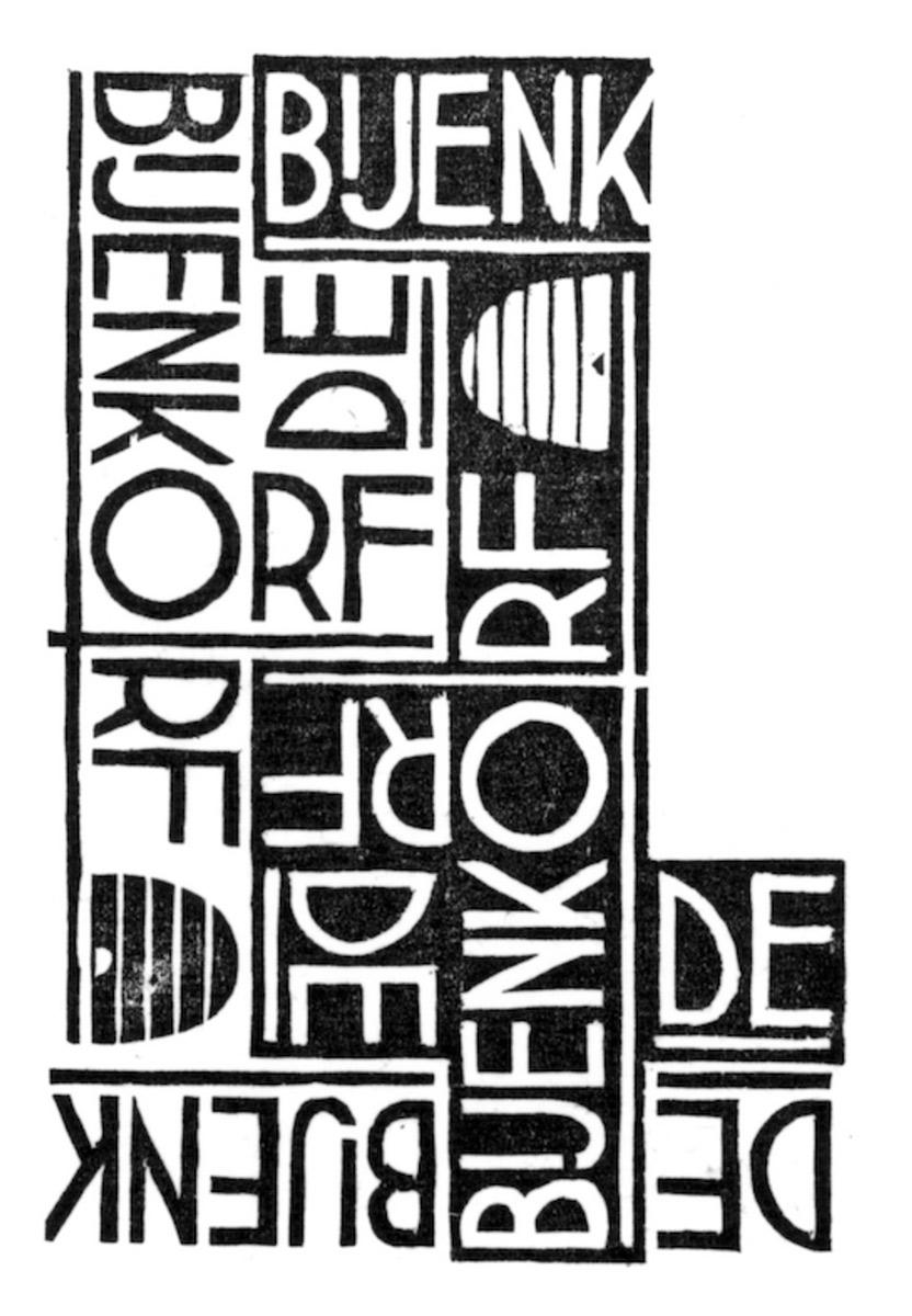 <p>Figure 2. Imprint of Escher's block to create the allover design for gift-wrapping paper for De Bijenkorf.</p>