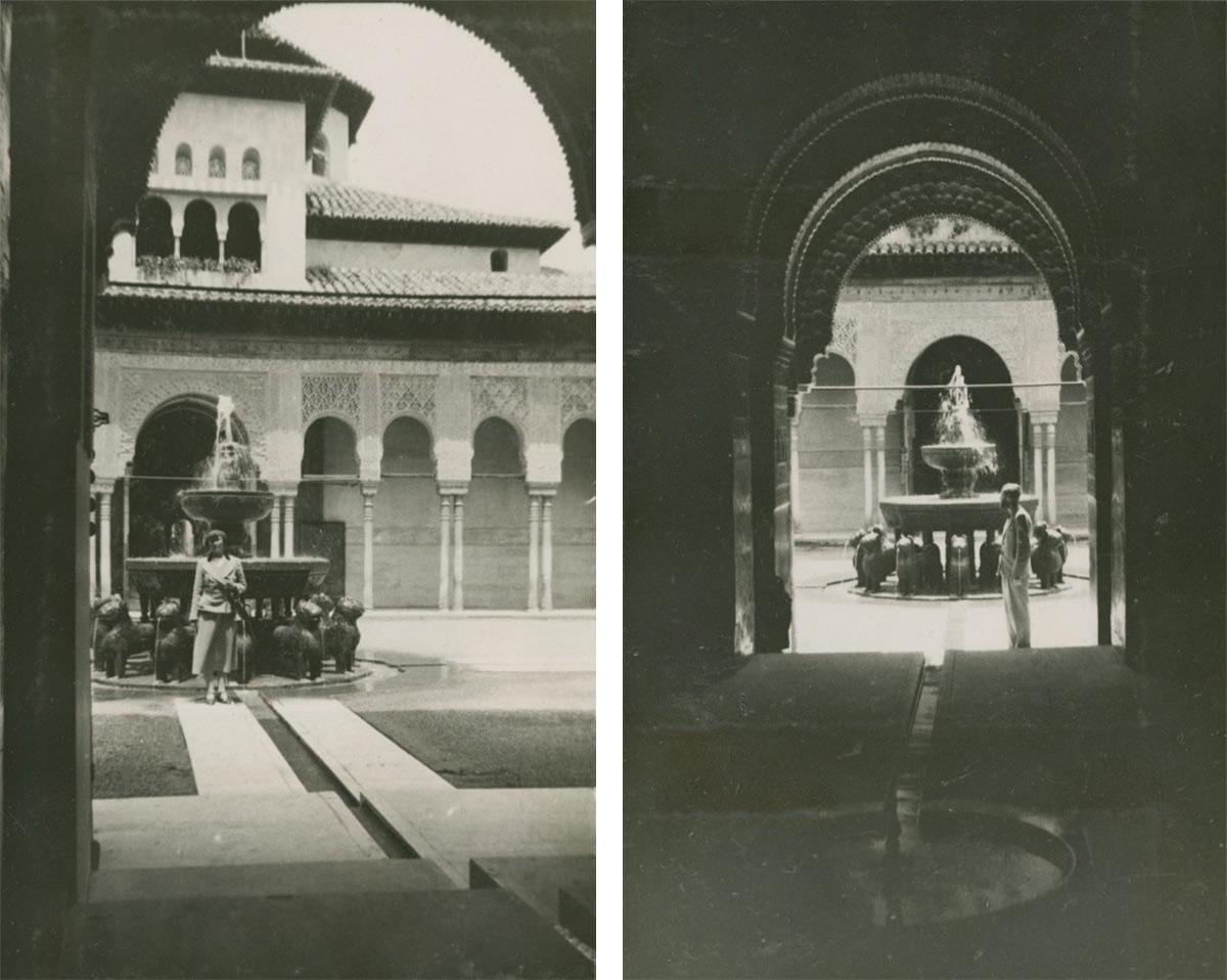 <p>Photographs of M.C. Escher and his wife Jetta at the Alhambra, 26 March 1936</p>