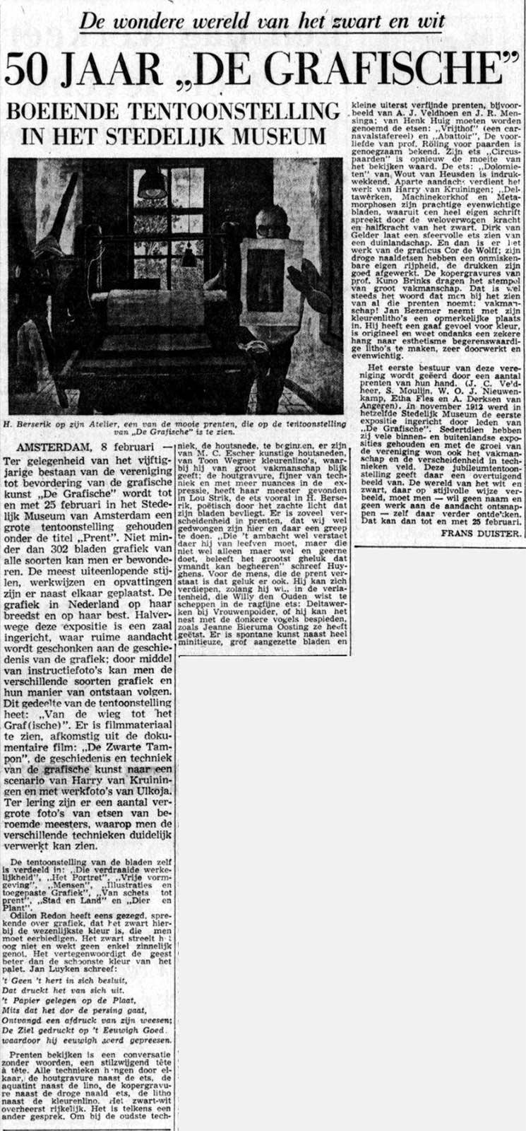 De Tijd, 8 februari 1962