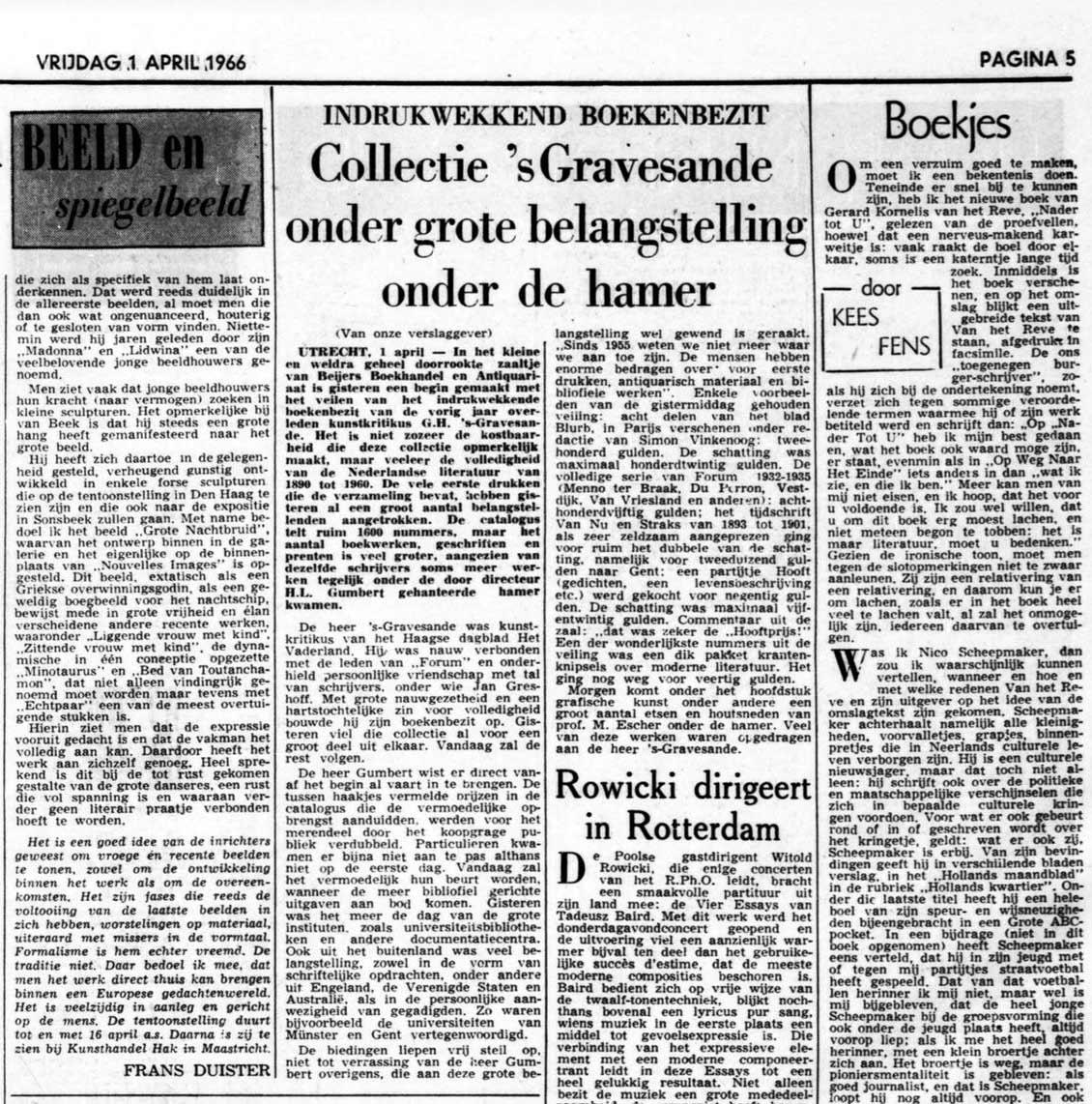De Tijd, 1 april 1966