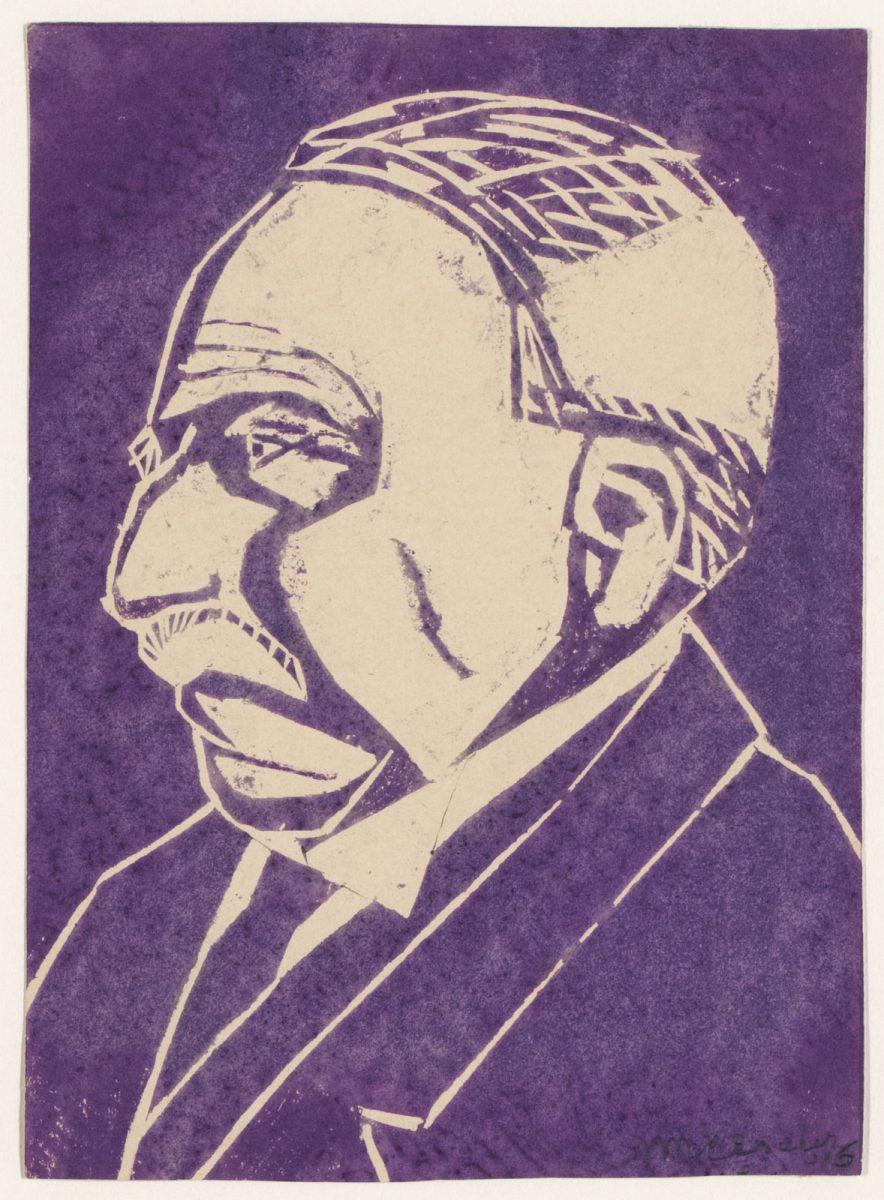 M.C. Escher, Eschers vader, ir. G.A. Escher, linoleumsnede, 1916