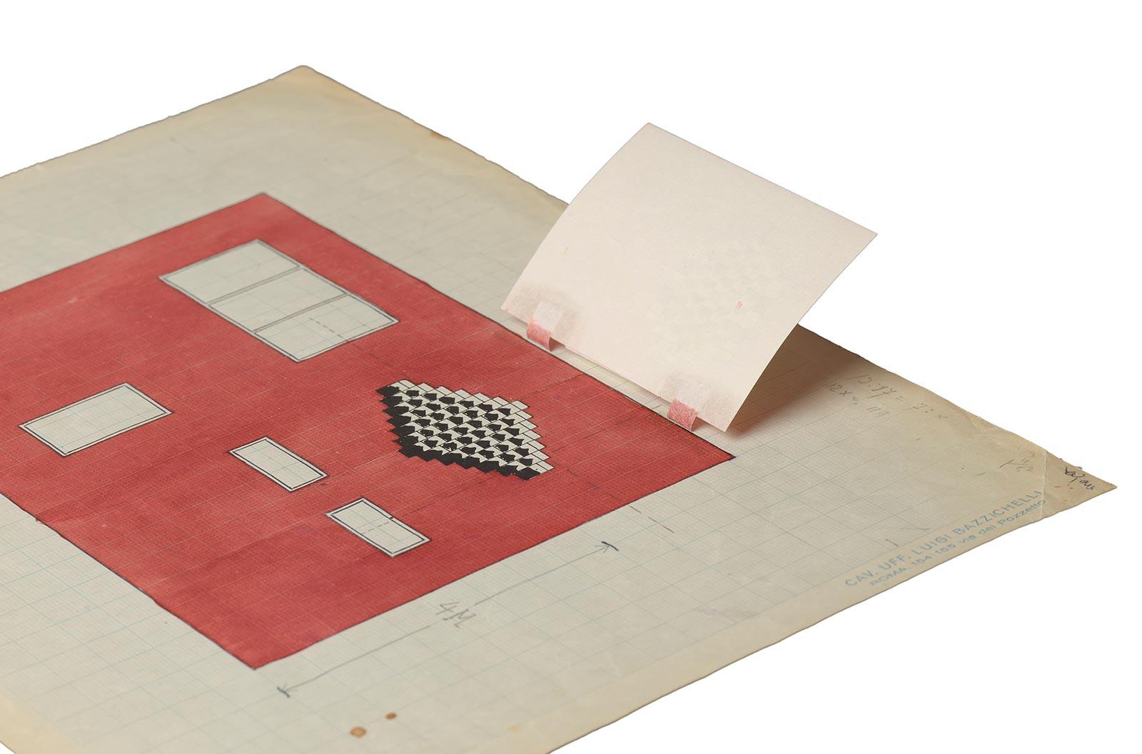 M.C. Escher, Facade design for the Vroom family home, ink and watercolour (final design), 1959. Donation Vroom family collection