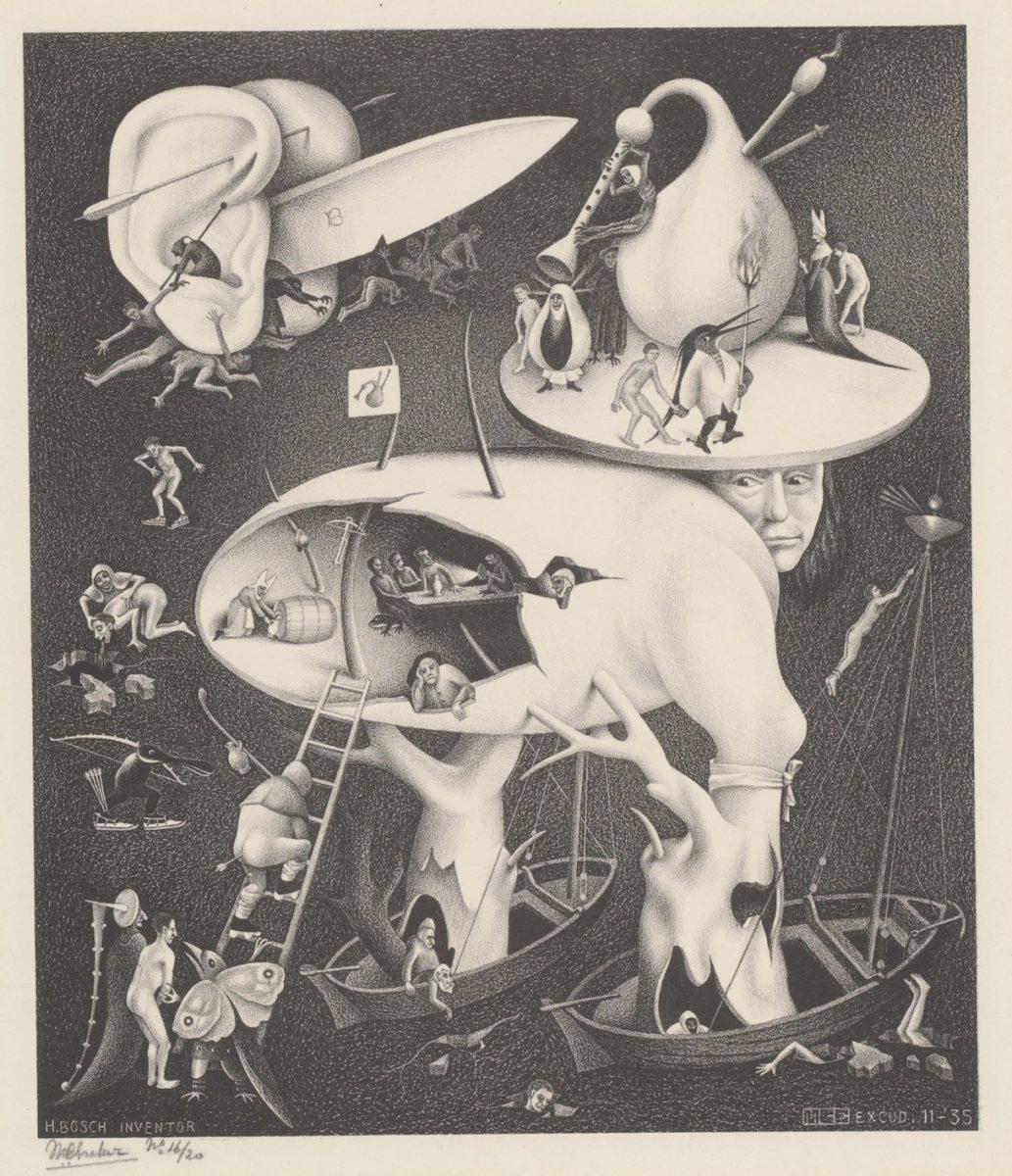 M.C. Escher, Hell (after Jheronimus Bosch), lithograph, November 1935