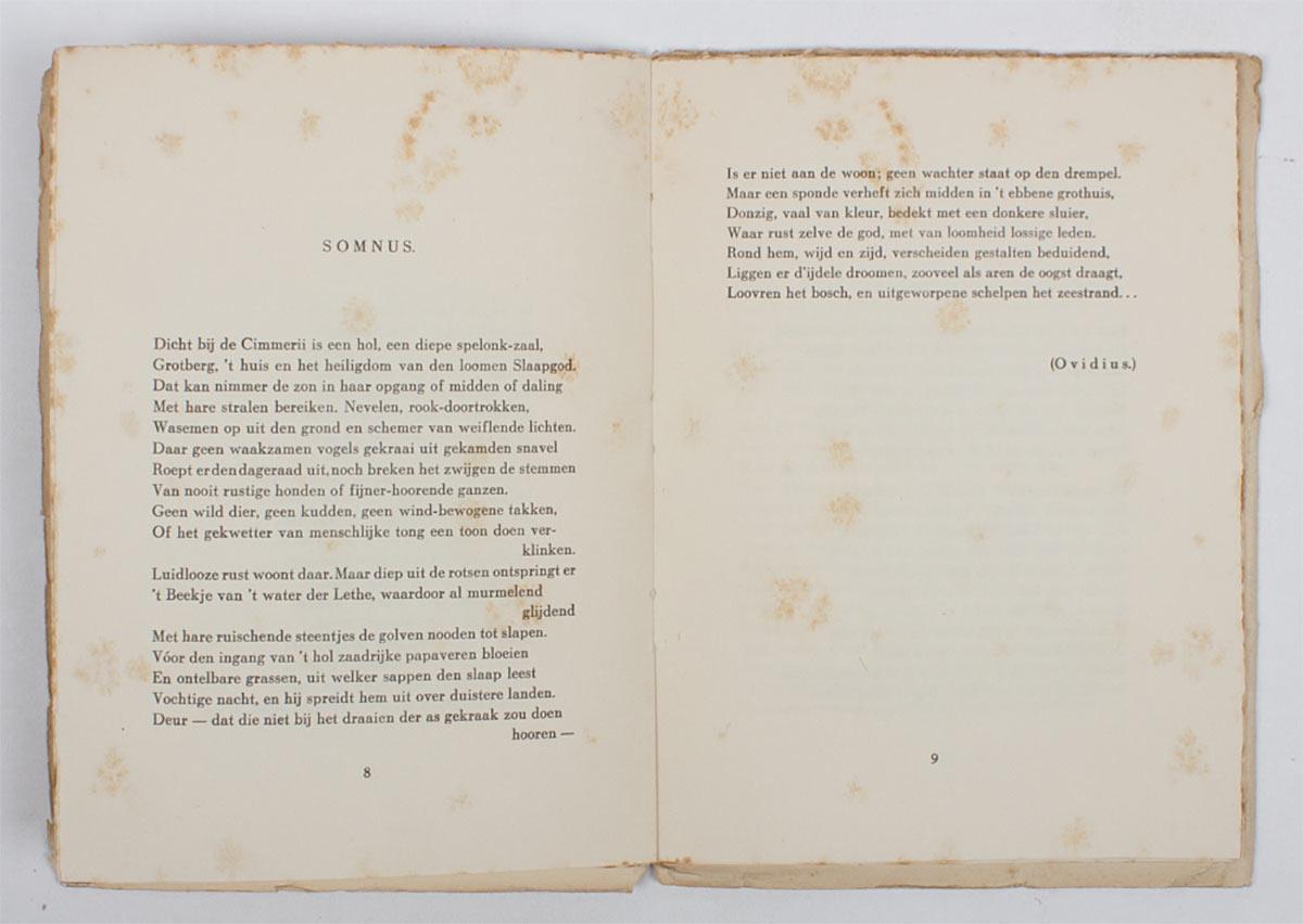 From the book, the poem Somnus