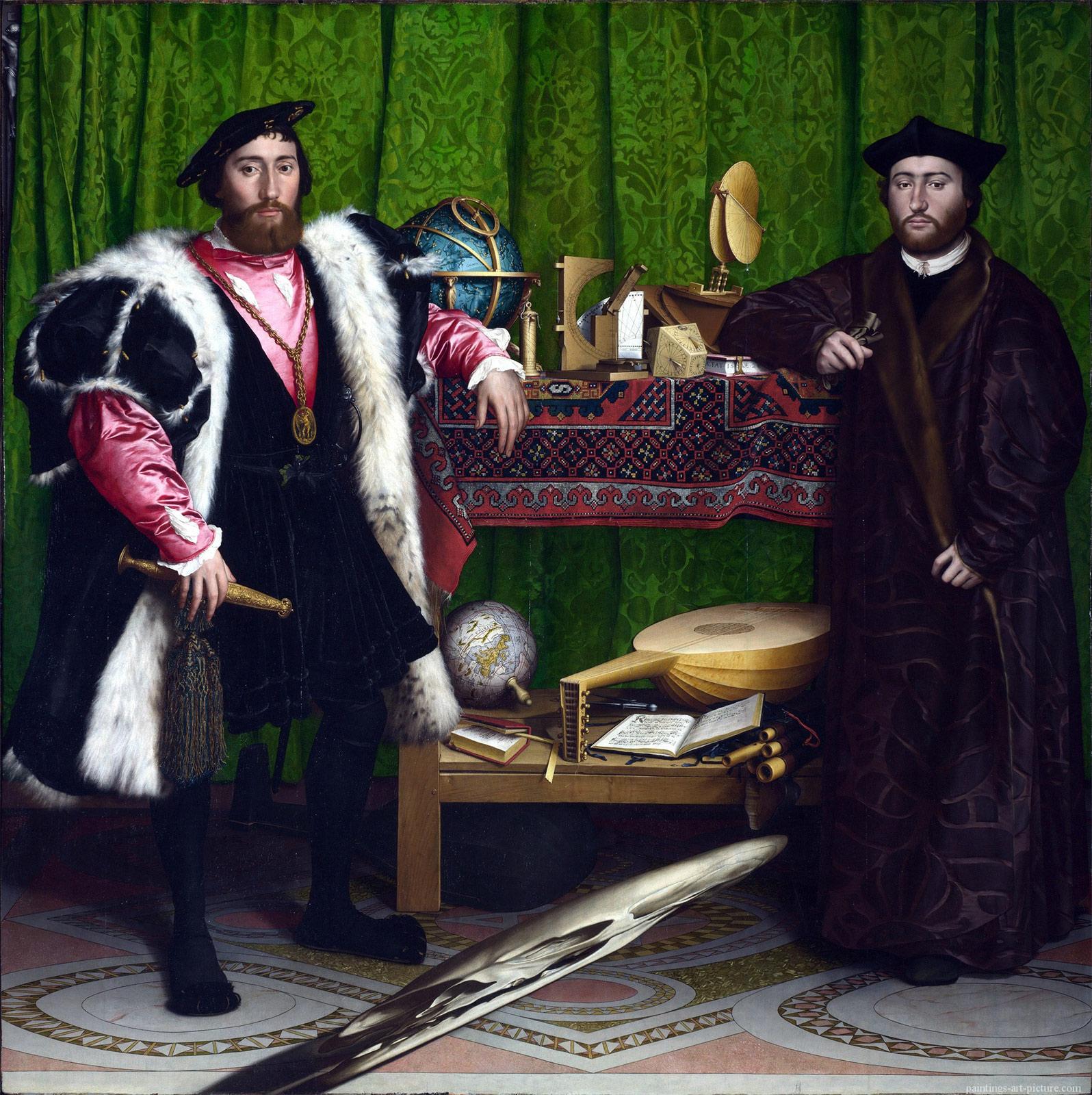 <p>Hans Holbein, The Ambassadors, oil on wood, 1533. Collection National Gallery, Londen<br> </p>