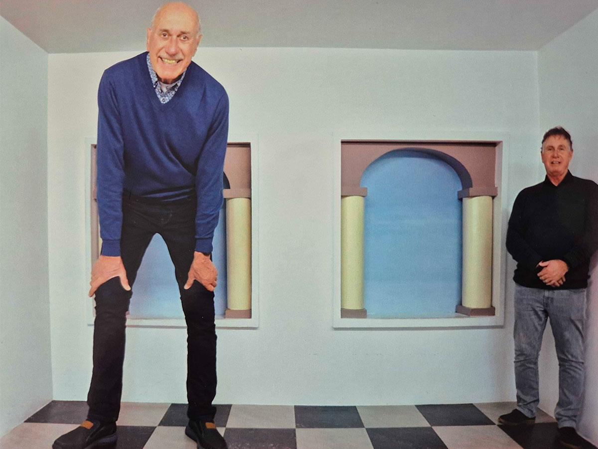 <p>Huug Vooys (left) during a visit to Escher in The Palace, 2023</p>