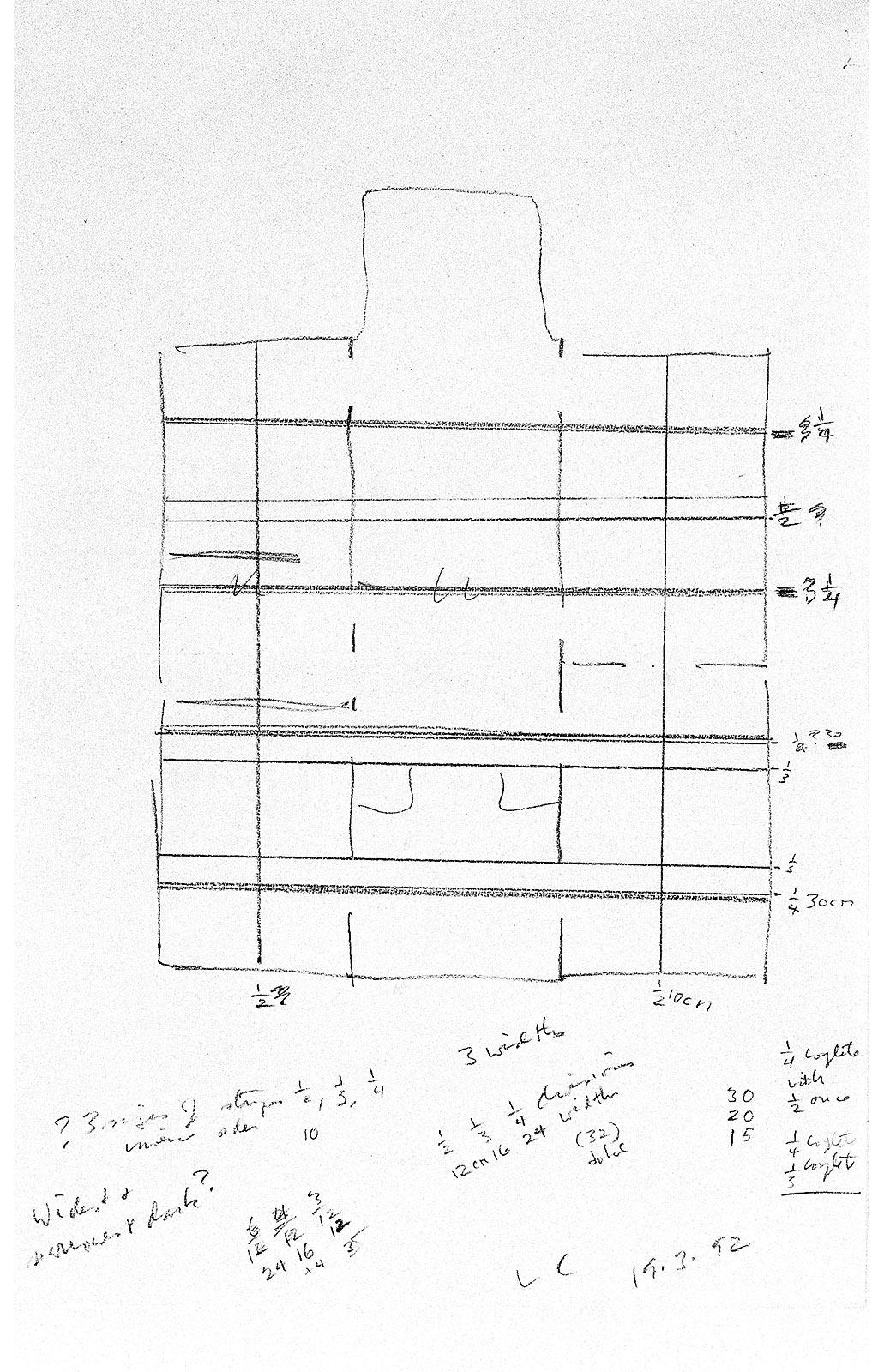 <p>Donald Judd, Design of the parquet floor for the ground floor, 1992 </p>