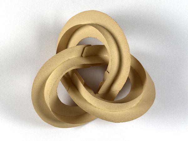 M.C. Escher, model voor een knoop, karton, circa 1965