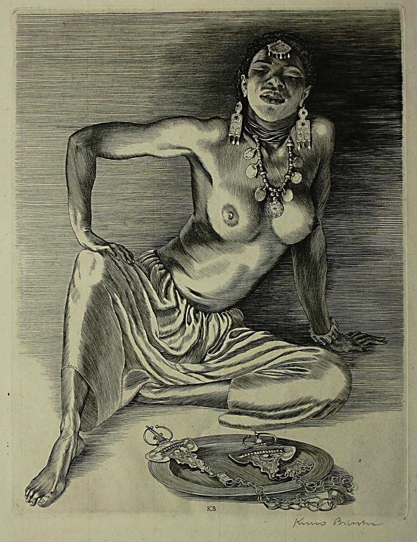 Kuno Brinks (1908-1992), Mauresque, kopergravure, 1940