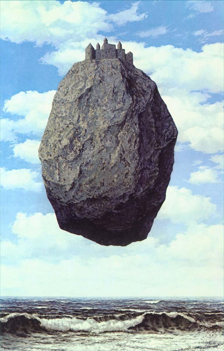 René Magritte , Le château des Pyrénées, oil on canvas, 1959