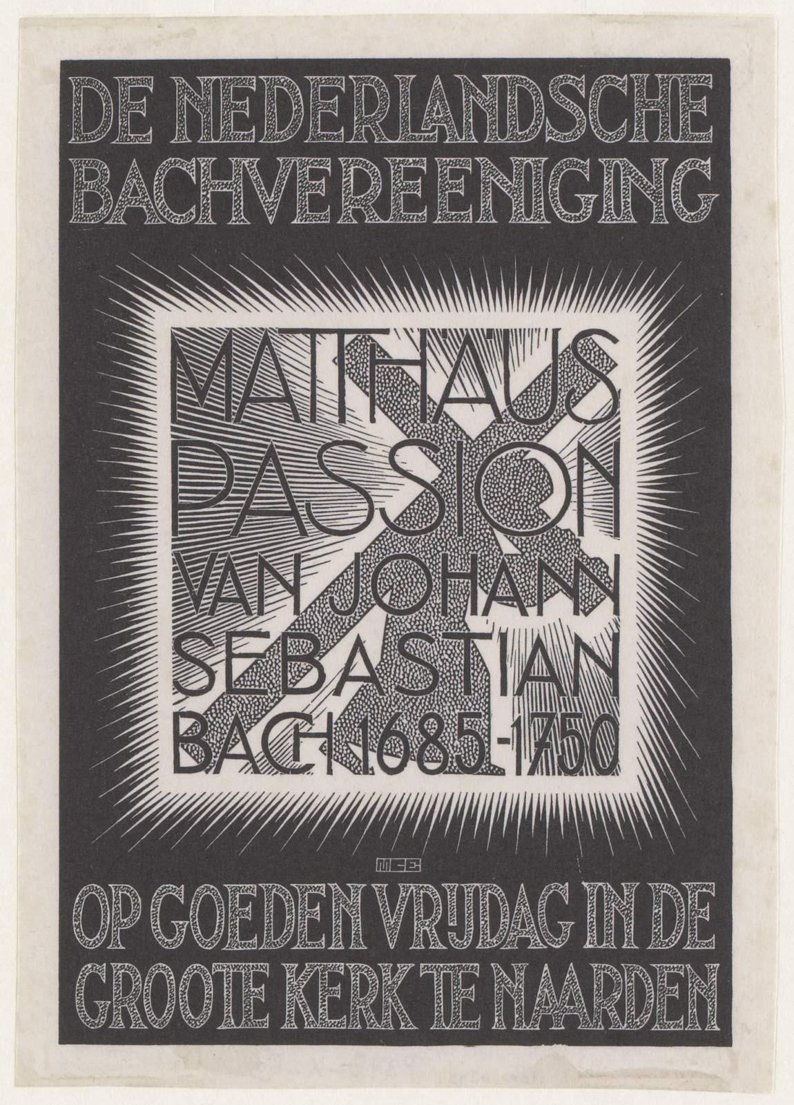M.C. Escher, Matthäus-Passion-programma, houtsnede, februari 1938