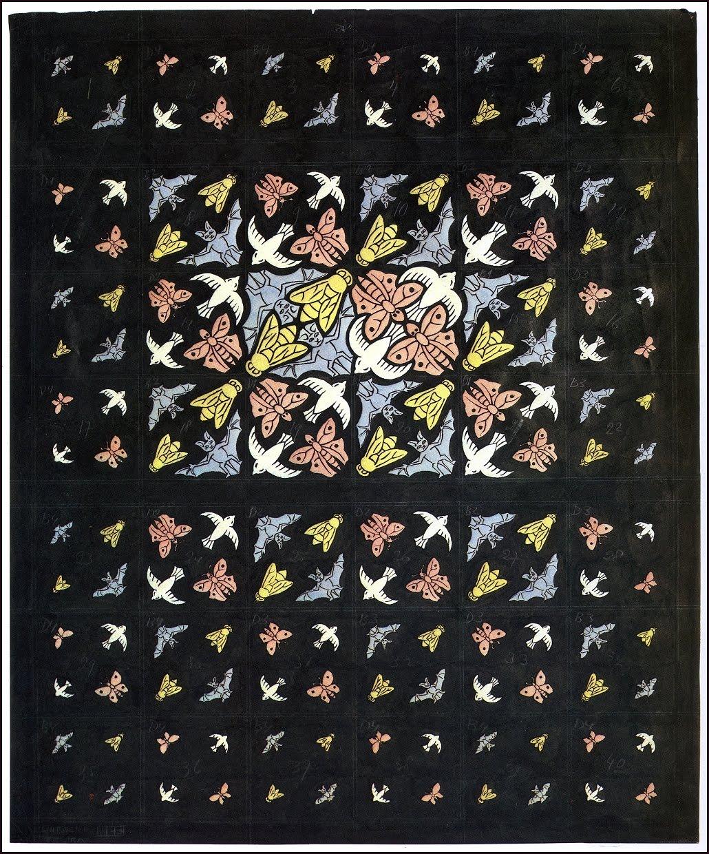 <p>Original design for the ceiling by M.C. Escher, 1951, Philips Company Archives</p>
