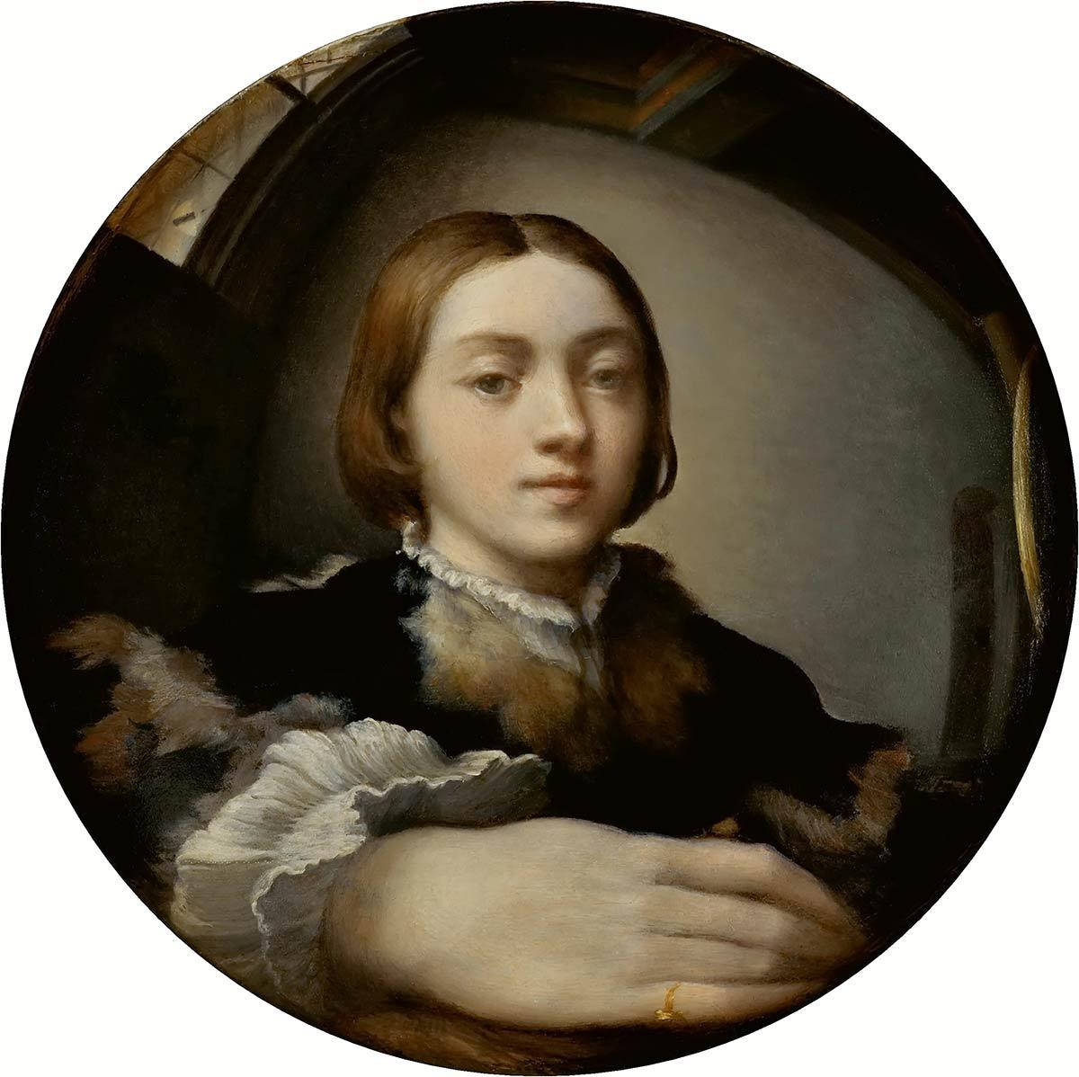 Parmigianino, Self-portrait in a Convex Mirror, oil on panel, 1524. Collection: Kunsthistorisches Museum, Vienna