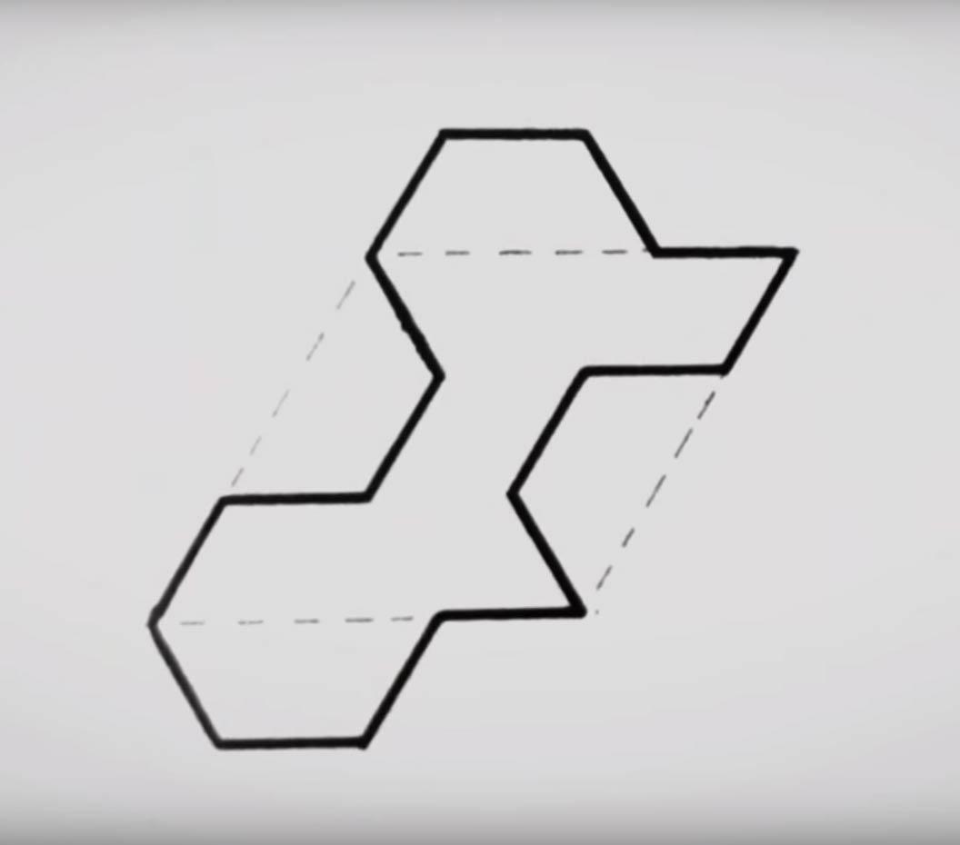 De basisvorm van Penrose voor zijn puzzel