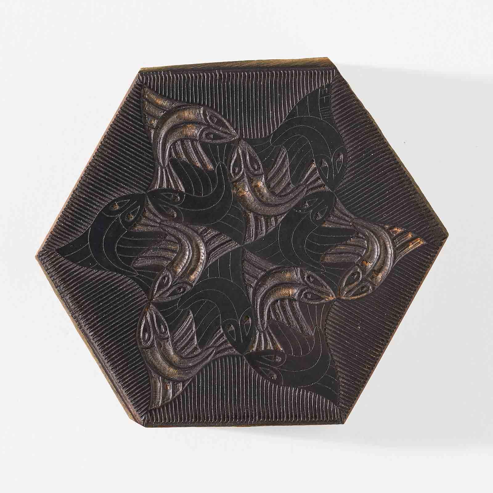 Fish (vignette), woodblock, 1955