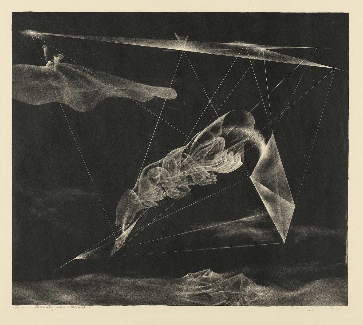 Wim Beuning (1914-1986), Stelling van Vermey, litho, 1941. Collectie: Frans Hals museum