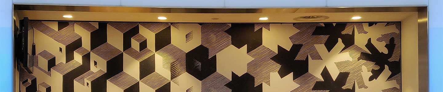Escher in de nieuwe Crown Lounge van KLM